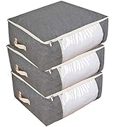 Qozary 3 Pack Large Storage Bags for Comforters, Blankets, Clothes, Quilts and Towels, Better and...
