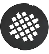 Black Snap-in Shower Drain Cover,Hidrop 4-1/4" OD Round Shower Strainer Grid, Easy-to-Install Rep...