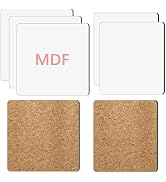 5 Pack Sublimation Hardboard Blanks with Cork Back White MDF Board Sheets with Sublimation Coatin...