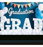 2026 Graduation Decorations, 4 LED Light Up Letters GRAD Sign for Class of 2026-Cool White