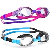 ZABERT K20 Swimming Goggles for Kids Girls Boys Age 3-14 Years Old, Anti-fog 100% UV Protection w...