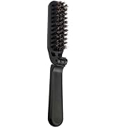 Travel Folding Boar Bristle Brush - Collapsible Anti-Static Pocket Hair Styling Tool for Women an...