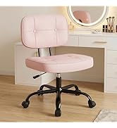 DUMOS Home Office Desk Chair - Ergonomic Armless PU Leather Computer Rolling Task Chair,with Comf...