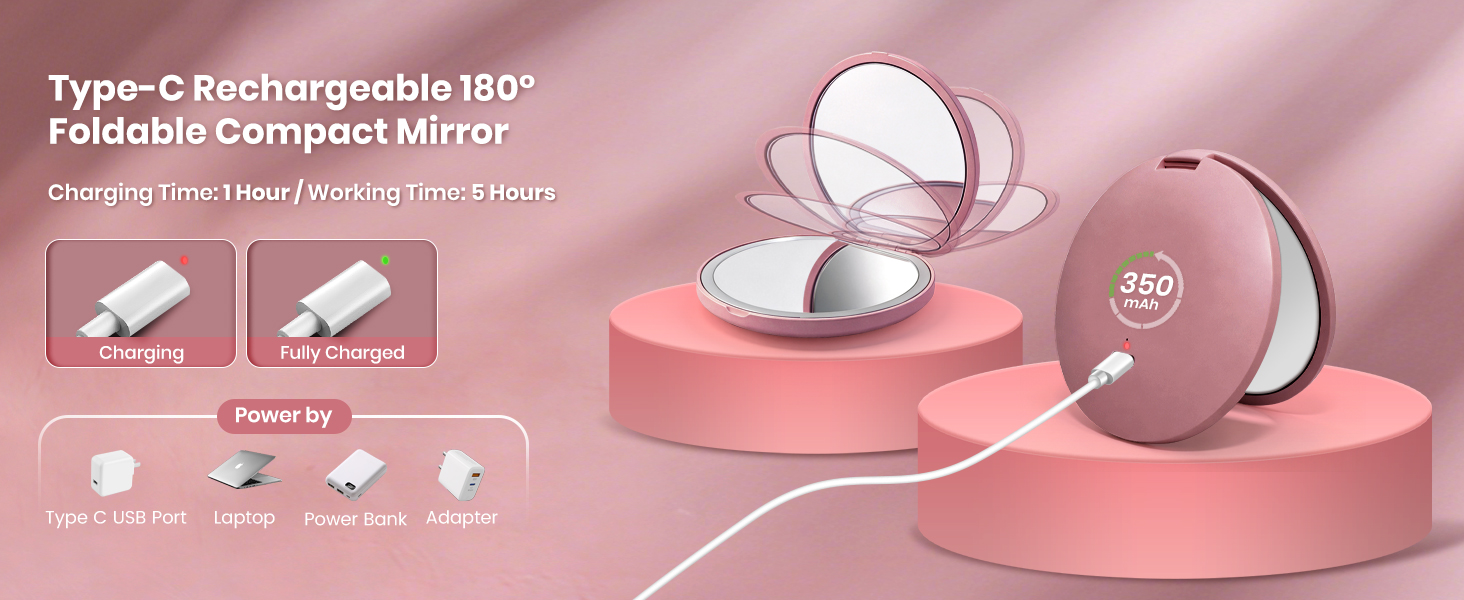 mirror with lights; led mirror; stocking stuffers