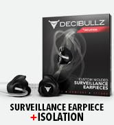 Decibullz Custom Molded Security Radio Surveillance Earpiece Set, Thermo-Fit Designed for Clear A...