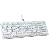HUO JI Creamy Mechanical Keyboard Wired, Hot Swappable, Pre-lubed Linear Switches, Gasket Structu...