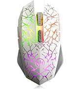 VEGCOO C12 Wireless Gaming Mouse,Rechargeable Mice Silent Click Cordless Mouse with 6 Buttons PC ...