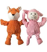 PetLike 2PK Squeaky Plush Dog Toys, Durable Chew Toys with Five BB Squeaker, Composite Stuffed Te...