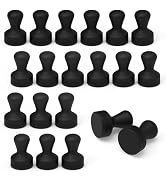 SMART&COOL Black 20 Pack Strong Silicone Push Pin Magnets, Anti Scratch Fridge Magnets, Small Pus...