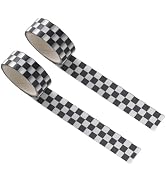 Tnyvm 2Pcs Fade-Resistant Checkerboard Duct Tape - Black and White Plaid Design for Arts and Craf...