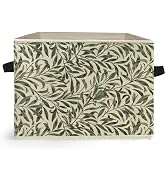 Ghoaoivo Green Willow Plant Storage Box Bins, Vintage Rustic Botanical Collapsible Storage Basket...