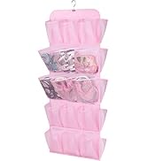 MISSLO 30 Large Pockets Dual Sided Hanging Shoe Organizer for Closet with Rotating Hanger Hanging...