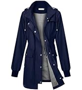 PITINAN Rain Jackets For Women Waterproof Rain Coats with Hood Lightweight Windbreaker Outdoor Tr...