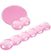 MOSISO Ergonomic Gel Wrist Rest&Mouse Pad Set, Transparent Silicone Cooling Cushion for Keyboard ...