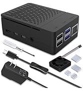 GeeekPi Raspberry Pi 4 Model B Case with 5V 3A US Power Supply, Raspberry Pi 4B Case with PWM Fan...