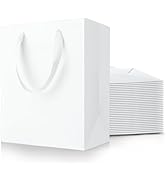 MOXARYSU White Gift Bags With Handles: 8x5x10 Inch 30pcs Medium Paper Gags Bulk For Birthday Wedd...