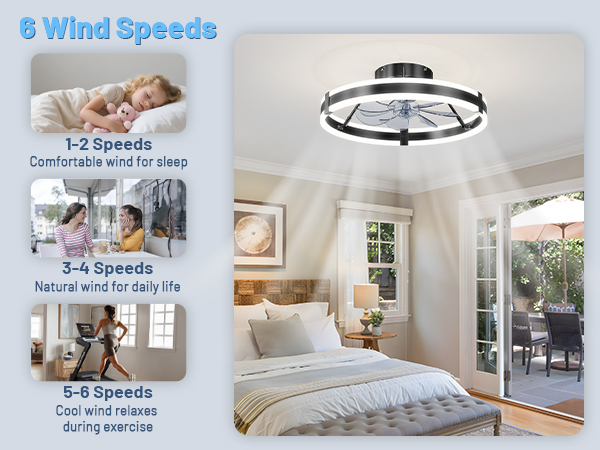 bedroom fan with light