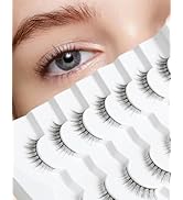 Natural Lashes Short Natural Eyelashes 3/4 Half Lashes Natural Look Short False Eyelashes Wispy L...