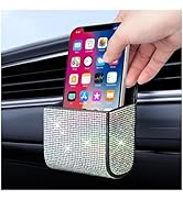 Car Vent Storage Organizer,Bling Car Accessories for Women or Man,Rhinestone Car Vent Leather Poc...