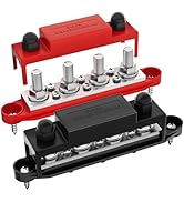 RVBOATPAT Upgrade 275A 12V Bus Bar Battery Power Distribution Block Car Audio 12 Volt DC Busbar 4...