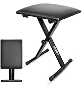 5 CORE Keyboard Bench Pair X Style Piano Stool Thick Padded 12 to 18.5 inch Adjustable Keyboards ...