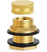 Ceaeso Brass Male Garden Hose Bulkhead Fitting With Plug, 1/2
