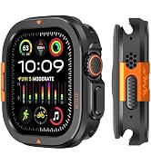 Suphart 2 in-1 Metal Cover Compatible with Apple Watch Ultra 3/2/1 Case 49mm, Rugged Bumper with ...