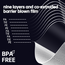 nine layers and co-extruded barrier blown film