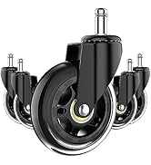 MaxGear Office Chair Wheels, 3 Inch Replacement Soft Mute Desk Caster Wheels for Work & Gaming Ch...
