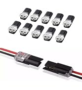 ELNONE 10PCS Double-Wire Plug-in Connector LED Light Strip Connectors 2 Pin Spring Wire Connector...
