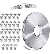 Steelsoft 304 Stainless Steel Hose Clamp Assortment Kit DIY, Cut-To-Fit 50 FT Metal Strap+24 Stro...