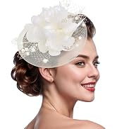 Haakong 20s 50s Fascinators Hat for Women Tea Party Flower Headpiece Mesh Feathers Hair Clip for ...