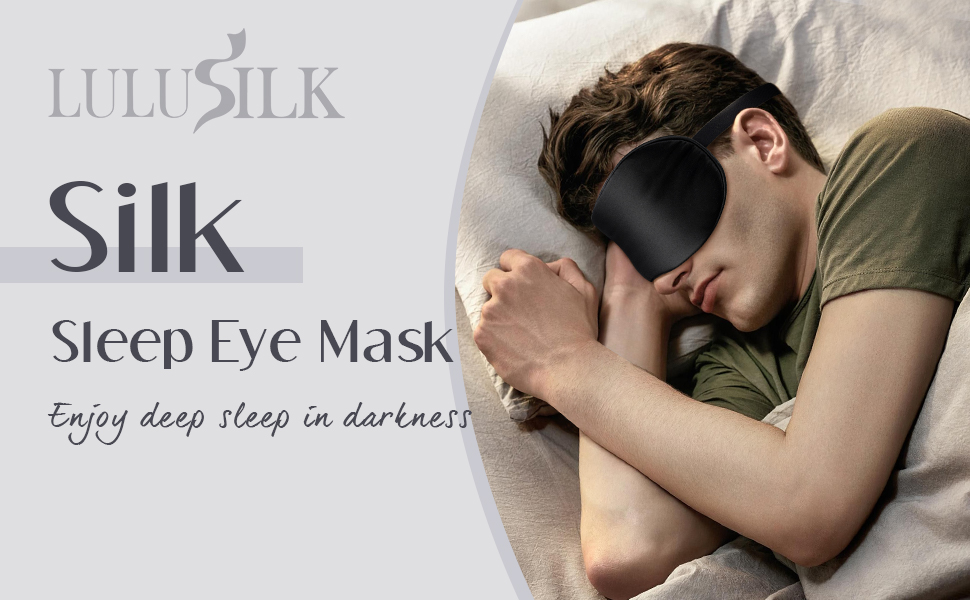LULUSILK Adjustable Silk Sleep Mask for Men and Women