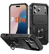 PASNEW Case for iPhone 17 Pro with Metal Kickstand & Slide Camera Cover,Military Grade Heavy Duty...