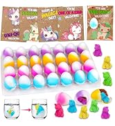 Thremhoo 28PCS Hatching Unicorn Eggs Valentines Day Cards for Kids School Classroom Novelty Hatch...
