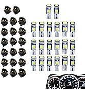 CouTunp 20PCS 74 Led Bulb Dash Lights, T5 2721 27 37 2721 Bulb with PC74 PC 37 Twist Socket, Supe...