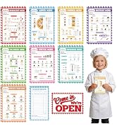 TICIAGA Kids Pretend Play Notepads - 9PCS 4x6 In Playtime Pad Included Breakfast Dinner Desert Co...