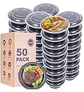 WGCC Meal Prep Containers with Lids - 50Pack 32OZ Meal Bowls, Round To Go Containers, BPA-Free, F...