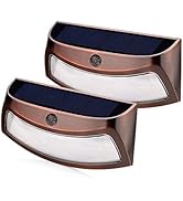 XTF2015 Solar Lights Outdoor, Copper Outdoor Step Lights, Waterproof LED Solar Lights for Stair, ...