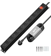 KF 8 Outlet Heavy Duty Power Strip Surge Protector, 2200J Surge Protection Metal Power Strip, 15A...