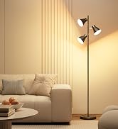 SIBRILLE 36W LED Tree Floor Lamp, Dimmable Tall Standing Lamp with Remote & Touch Control, 4 Colo...