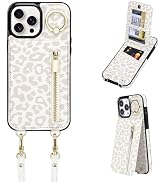 uCOLOR for iPhone 15 Pro Max Wallet Case with Card Holders for Women, Crossbody Zipper Protective...