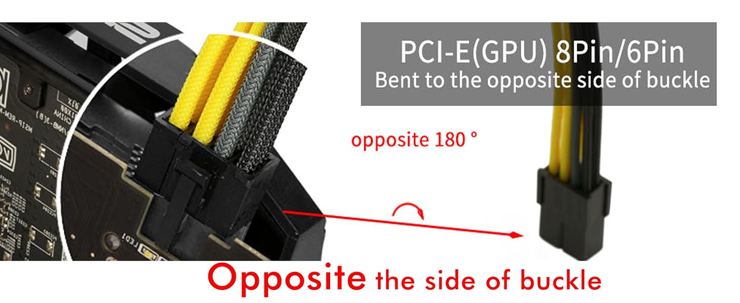 Pci-E 8P Pre-bend Design buckle Direction