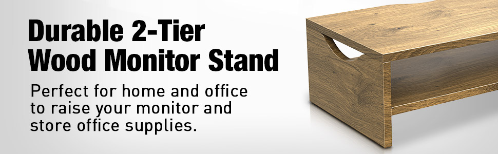 wood monitor stand