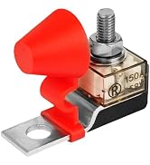 Terminal Fuse Block 150AMP with Insulating Cover, 58V DC Maximum, Single Stud 5/16"(M8) Compact M...