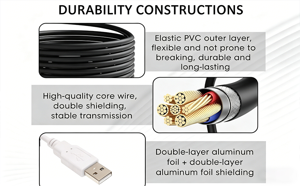 USB 2.0 Extension Cable USB A Male to A Female Extension Cord USB Extender Cable Cord