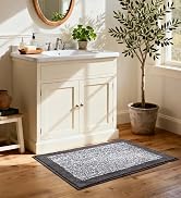 simpWalnut 24x36 Large Bathroom Rugs Washable Non Slip, Grey Bath Mat for Bathroom Floor Tub, Sof...
