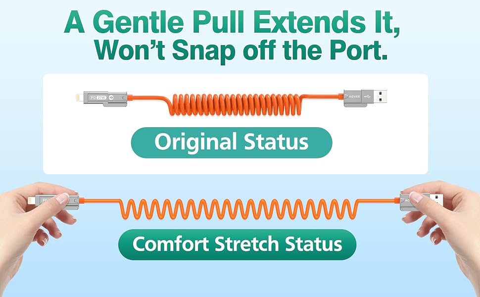 4-in-1 Coiled Multi USB Charging Data Cable