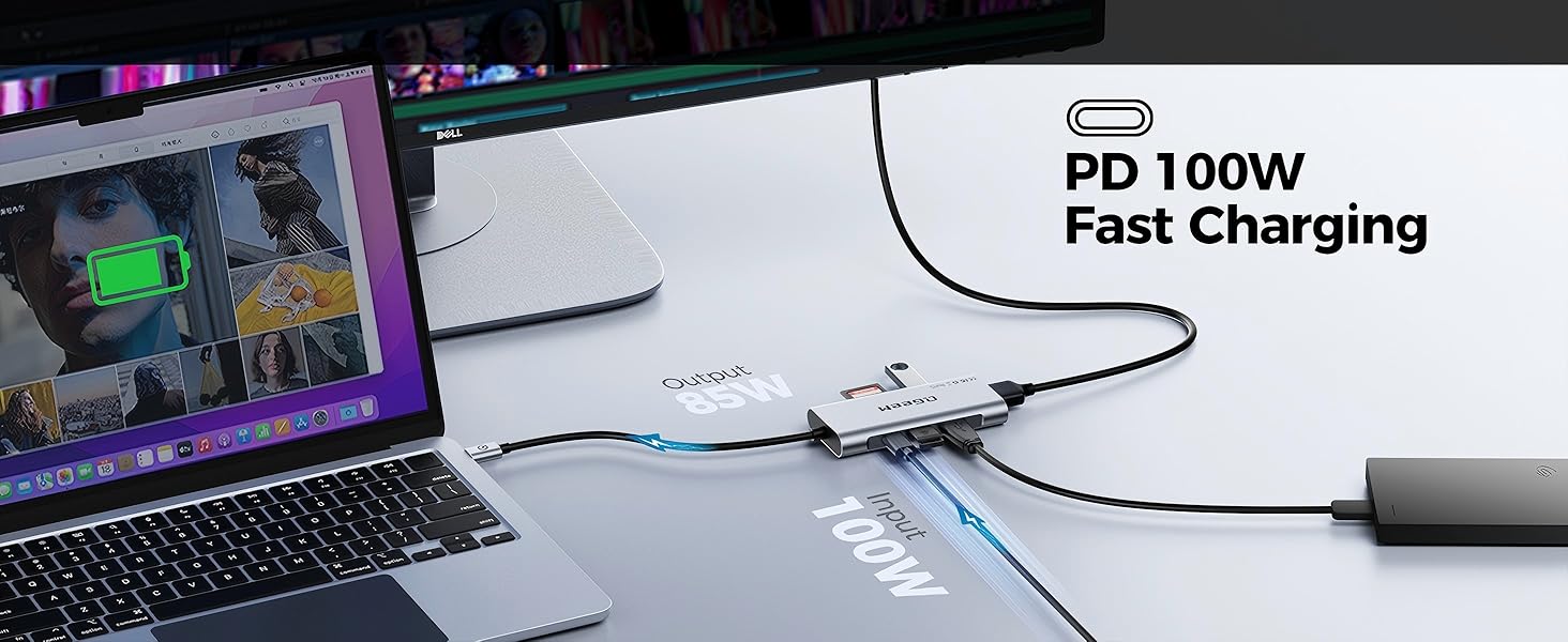 PD 100W Fast Charging USB C Dongle