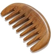 The Moreinday Wide Tooth Wooden Scalp Detangling Hair Comb for Women and Men - Green Sandalwood